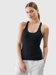 4F Top w kolorze czarnym rozmiar: XS. Czarne koszulki sportowe damskie 4F, xs, bez wzorów, bez ramiączek. Za 19.68 zł.