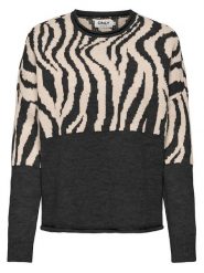 ONLY Sweter "Jade" w kolorze beżowo-czarnym rozmiar: XS. Brązowe swetry klasyczne damskie Only, xs, bez kołnierzyka. Za 91.99 zł.