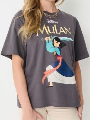 Koszulka Disney Princess - szary. Szare koszulki damskie Sinsay, l, bez wzorów, bez kołnierzyka, bez ramiączek. W wyprzedaży za 15.99 zł.