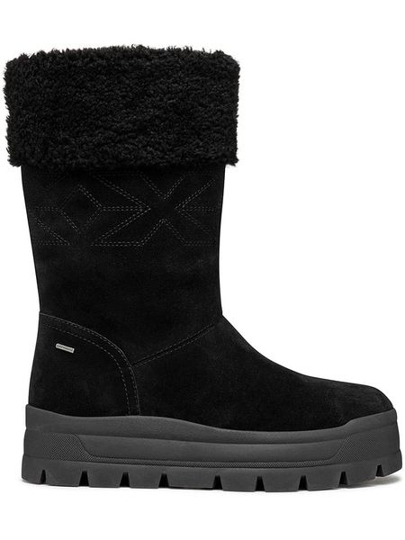 Geox Skórzane kozaki zimowe "Spherica" w kolorze czarnym rozmiar: 36. Czarne kozaki damskie Geox, na zimę, bez obcasa, bez zapięcia. Za 287.84 zł.