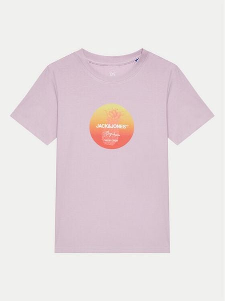 Jack & Jones Junior T-Shirt Joraruba 12257136 Fioletowy Standard Fit. Fioletowe t-shirty i koszulki chłopięce Jack & Jones Junior, bez wzorów, z bawełny, bez kołnierzyka, bez ramiączek. Za 59.99 zł.