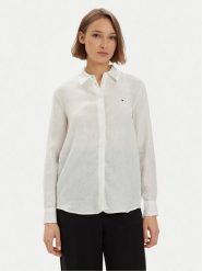 Tommy Hilfiger Koszula WW0WW42037 Biały Relaxed Fit. Białe koszule damskie Tommy Hilfiger, bez wzorów, ze lnu, bez kołnierzyka, bez ramiączek. Za 399.99 zł.