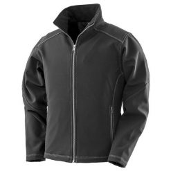 Damska Kurtka Softshell WorkGuard. Czarne kurtki damskie RESULT, xl, z aplikacjami, z elastanu, bez kaptura. Za 161.99 zł.