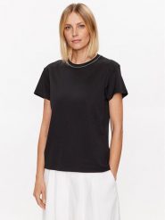 Fabiana Filippi T-Shirt JED273W126 Czarny Regular Fit. Czarne t-shirty damskie Fabiana Filippi, bez wzorów, z bawełny, bez kołnierzyka. Za 1,609.00 zł.