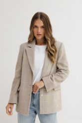 WEŁNIANA MARYNARKA MATYLDA KRATA BEŻOWA M - Flawless. Brązowe marynarki i żakiety damskie Flawless, m, bez wzorów, z wełny, biznesowe. Za 1,167.00 zł.