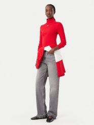 Tommy Jeans Golf DW0DW23251 Czerwony Slim Fit. Czerwone golfy damskie Tommy Jeans, xxs, bez wzorów, z bawełny, bez ramiączek. Za 229.99 zł.