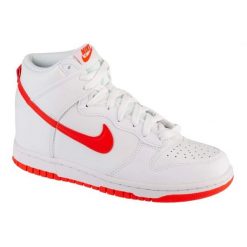 Buty Nike Dunk High Gs Jr DB2179-111 białe. Białe buty sportowe dziewczęce z gumy, bez zapięcia. Za 552.09 zł.