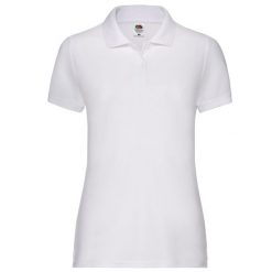 Koszulka Polo Damska 65/35 Pique. Białe koszulki sportowe damskie Fruit of the Loom, xs, bez wzorów, bez ramiączek. Za 78.99 zł.