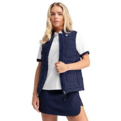 Kamizelka golfowa damska Royal-W ocieplana. Niebieskie kamizelki damskie SIROKO, bez wzorów, bez kaptura. W wyprzedaży za 256.95 zł.