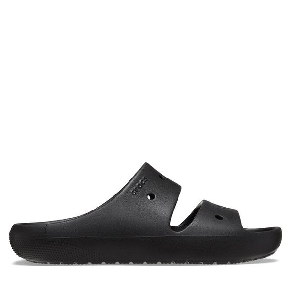 Klapki Crocs. Czarne klapki damskie Crocs, bez wzorów, bez obcasa, bez zapięcia. Za 129.99 zł.