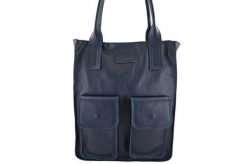 Shopperka skórzana BARBERINI'S 952-4 granatowa. Niebieskie shopper bag Barberinis, bez wzorów, ze skóry, małe, bez dodatków. Za 339.99 zł.