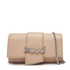 Torebka HUGO. Brązowe torebki wieczorowe damskie Hugo, bez wzorów, bez dodatków. Za 369.99 zł.