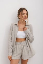 KOSZULA HOLLY JASNO SZARA L - Flawless. Szare koszule damskie Flawless, l, bez wzorów, z bawełny, bez kołnierzyka, bez ramiączek. Za 350.00 zł.