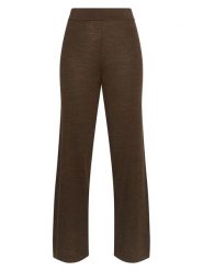 MOSS COPENHAGEN Wełniane spodnie "Nema" w kolorze ciemnobrązowym rozmiar: L/XL. Brązowe spodnie materiałowe damskie Moss Copenhagen, bez wzorów, z materiału. Za 244.80 zł.