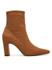 Aldo Botki Cybele 14115103 Brązowy. Brązowe botki damskie ALDO, z materiału, bez obcasa, na słupku, bez zapięcia. Za 469.99 zł.