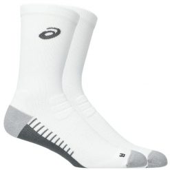 Skarpetki sportowe dla dorosłych Performance Run Crew Sock. Białe skarpetki damskie Asics, bez wzorów, z elastanu. Za 89.99 zł.