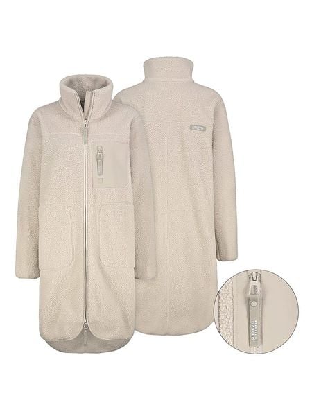 Sublevel Płaszcz polarowy w kolorze kremowym rozmiar: S. Brązowe płaszcze damskie Sublevel, s, bez wzorów, z polaru, bez kaptura. Za 215.21 zł.