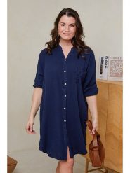 Curvy Lady Sukienka w kolorze granatowym rozmiar: 40/42. Niebieskie sukienki damskie Curvy Lady, bez wzorów, z bawełny, klasyczne, bez ramiączek. Za 110.81 zł.