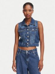 Guess Kamizelka W6YN06 D1344 Niebieski Regular Fit. Niebieskie kamizelki damskie Guess, xl, z aplikacjami, z bawełny, bez kaptura. Za 614.99 zł.