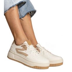 Białe sneakersy trampki damskie sportowe. Białe trampki damskie bez wzorów, z syntetyku, bez zapięcia. Za 94.52 zł.