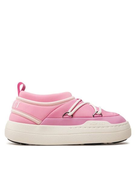 Moon Boot Botki Park Icon 80D2470070 Różowy. Czerwone botki damskie Moon Boot, ze skóry, bez obcasa, na płaskiej podeszwie, bez zapięcia. Za 429.99 zł.