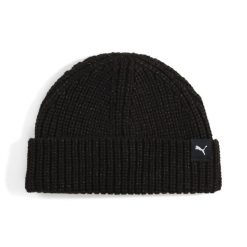 Czapka mini rybacka PUMA. Czarne czapki damskie Puma, bez wzorów, z dzianiny. Za 129.00 zł.