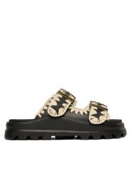 Mou Klapki MU.SW661001N Czarny. Czarne klapki damskie Mou, bez wzorów, z syntetyku, bez obcasa, bez zapięcia. Za 539.99 zł.