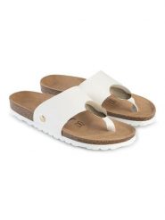 Sunbay Japonki "Maria" w kolorze białym rozmiar: 38. Białe klapki damskie Sunbay, z aplikacjami, z otwartym noskiem, bez obcasa, bez zapięcia. Za 179.95 zł.