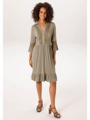 Aniston Sukienka w kolorze brązowym rozmiar: 42. Brązowe sukienki damskie Aniston, bez wzorów, z koronki, bez ramiączek. Za 173.99 zł.