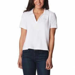 Koszulka Damska Columbia Sun Trek Polo. Białe bluzki damskie Columbia, s, bez wzorów, bez kołnierzyka, bez ramiączek. Za 104.99 zł.