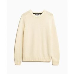 Damski sweter Superdry. Białe swetry klasyczne damskie Superdry, na zimę, z dzianiny, bez kołnierzyka. Za 284.00 zł.