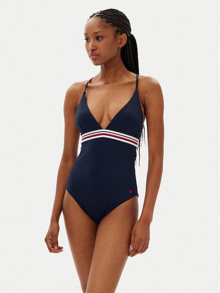 Tommy Hilfiger Strój kąpielowy UW0UW05847 Granatowy. Niebieskie stroje jednoczęściowe Tommy Hilfiger, bez wzorów, z syntetyku. Za 249.99 zł.