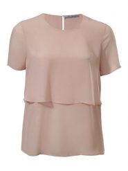 Heine Bluzka w kolorze jasnoróżowym rozmiar: 38. Różowe bluzki damskie Heine, bez wzorów, bez kołnierzyka, bez ramiączek. Za 56.53 zł.