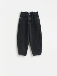 Jeansy barrel leg - szary. Szare jeansy damskie Reserved. Za 149.99 zł.