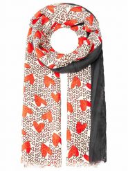 Zwillingsherz Szal w kolorze beżowo-czerwono-czarnym rozmiar: onesize. Brązowe szaliki damskie Zwillingsherz, bez wzorów, ze splotem. Za 113.63 zł.