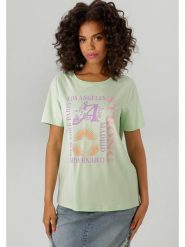 Aniston Koszulka w kolorze miętowym rozmiar: 40. Zielone bluzki damskie Aniston, bez wzorów, z bawełny, bez kołnierzyka, bez ramiączek. Za 39.99 zł.