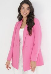 Ciemnoróżowa Marynarka Dwurzędowa Mangane. Czerwone marynarki i żakiety damskie Born2be, l, bez wzorów, eleganckie. Za 119.99 zł.