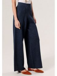 Rodier Wełniane spodnie w kolorze granatowym rozmiar: M. Niebieskie spodnie materiałowe damskie Rodier, bez wzorów, z materiału. Za 374.19 zł.