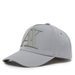 Czapka z daszkiem Armani Exchange. Szare czapki z daszkiem damskie Armani Exchange, bez wzorów. Za 219.99 zł.