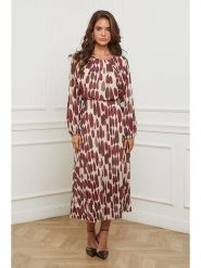 L'armoire de Suzette Sukienka w kolorze brązowo-bordowo-kremowym rozmiar: 38/40. Czerwone sukienki damskie L'armoire de Suzette, bez wzorów, klasyczne, bez ramiączek. Za 152.98 zł.