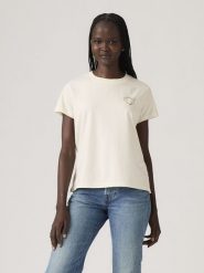 Levi's Koszulka w kolorze kremowym rozmiar: M. Brązowe bluzki damskie Levi's, m, bez wzorów, z bawełny, bez kołnierzyka, bez ramiączek. Za 79.77 zł.