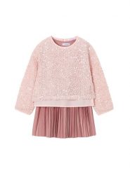 Mayoral Sukienka codzienna 4925 Różowy Regular Fit. Czerwone sukienki dziewczęce Mayoral, bez wzorów, z syntetyku, bez ramiączek, proste. Za 219.99 zł.