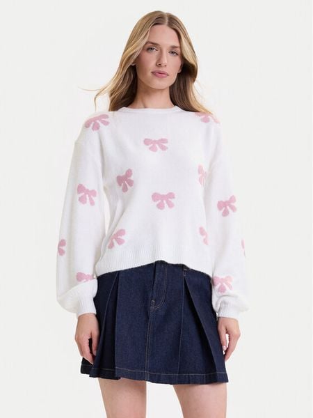 ONLY Sweter Bora 15360712 Biały Regular Fit. Białe swetry klasyczne damskie Only, l, z syntetyku, bez kołnierzyka. Za 99.99 zł.