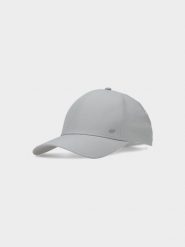 4F Czapka z daszkiem strapback uniseks - szara S/M. Szare czapki z daszkiem damskie 4F, na lato, bez wzorów, z elastanu. W wyprzedaży za 79.99 zł.