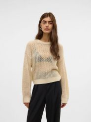 Vero Moda Sweter w kolorze beżowym rozmiar: L. Brązowe swetry klasyczne damskie Vero Moda, l, ze splotem, bez kołnierzyka. Za 70.24 zł.