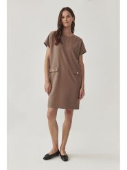 TATUUM Sukienka w kolorze szarobrązowym rozmiar: 40. Brązowe sukienki damskie TATUUM, bez wzorów, bez ramiączek. Za 223.99 zł.