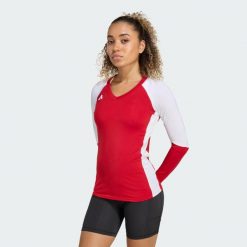 Koszulka Quickset Long Sleeve Volleyball. Czarne koszulki damskie Adidas, xs, bez wzorów, bez kołnierzyka, bez ramiączek. Za 239.00 zł.