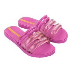 Klapki damskie Ipanema Puffer Slide. Czerwone klapki damskie Ipanema, bez wzorów, bez obcasa, bez zapięcia. Za 94.99 zł.
