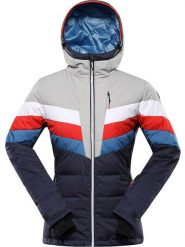 Alpine Pro Kurtka narciarska "Feedra" w kolorze szaro-granatowym rozmiar: XL. Niebieskie kurtki sportowe damskie Alpine Pro, m, bez wzorów, z puchu, bez kaptura. Za 582.30 zł.