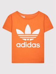 Adidas T-Shirt adicolor Trefoil HK2907 Pomarańczowy Regular Fit. Brązowe t-shirty i koszulki chłopięce Adidas, bez wzorów, z bawełny, bez kołnierzyka, bez ramiączek. Za 89.99 zł.